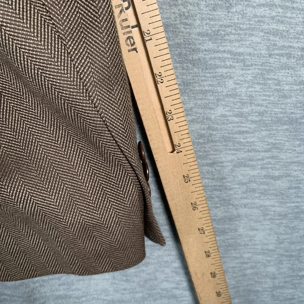 Banana‎ Republic Blazer Mens 46R Brown Herringbone Cotton Wool Sport Coat Italy